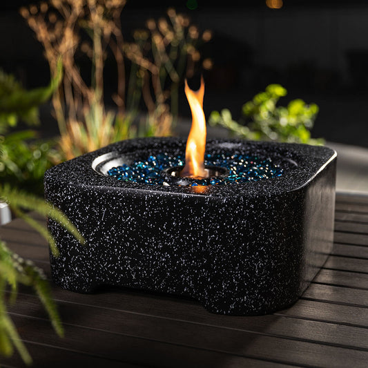 17'' Square Portable Tabletop Fire Pit Bowl - Table Top Rubbing Alcohol Fireplace Indoor Outdoor Decor Mini Fire Pit Long Time Burning and Smokeless Birthday Gifts, Black