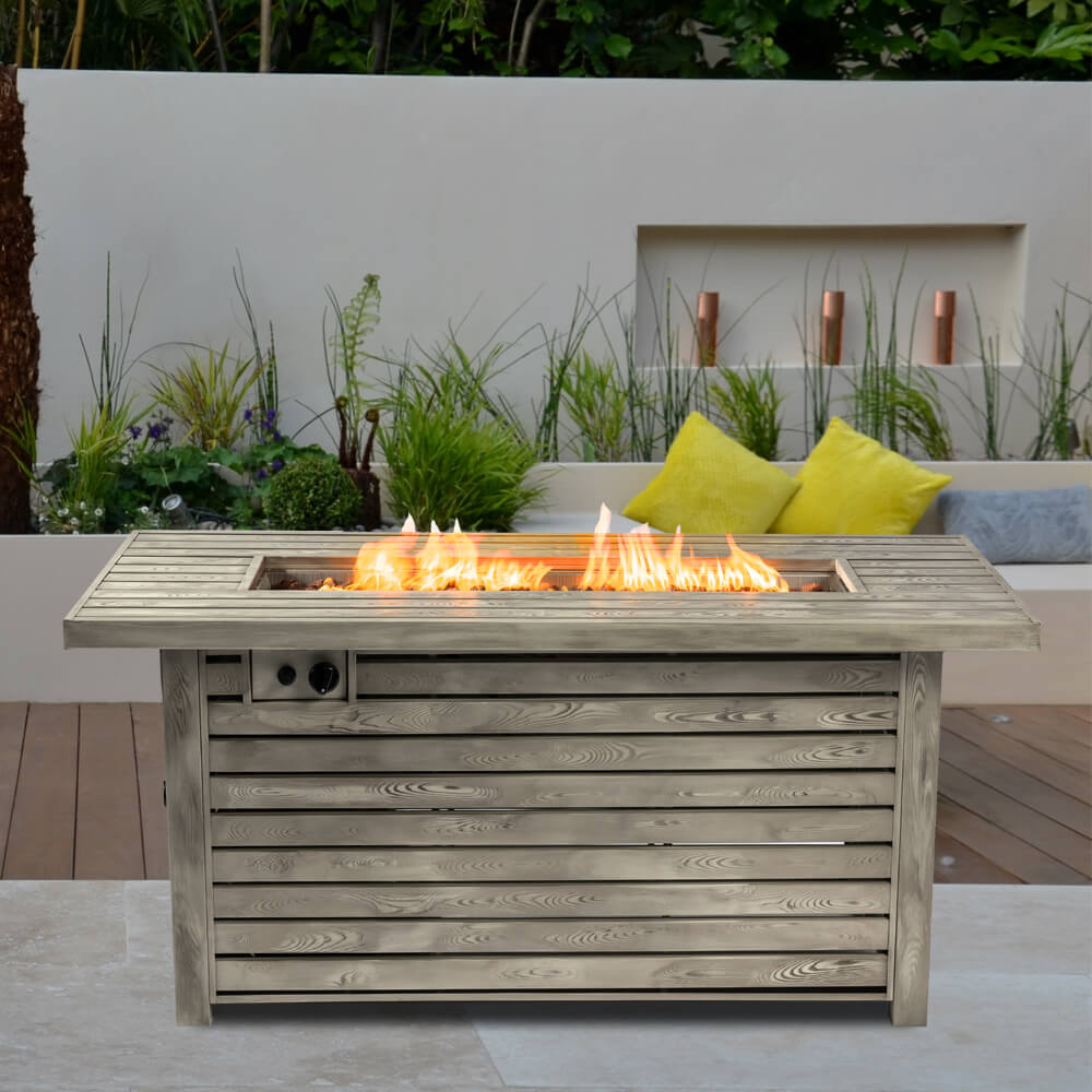 AJ Enjoy 54'' Rectangular Propane/Natural Gas Fire Pit Table