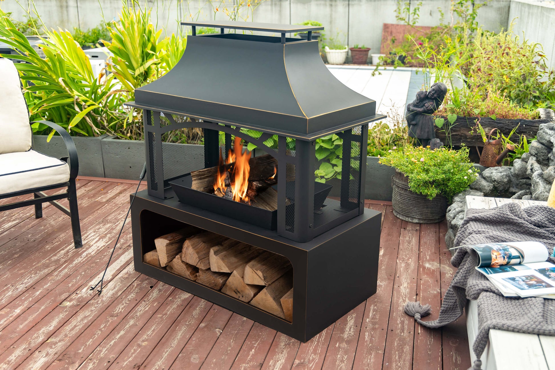 40'' Outdoor Wood-burning Fireplace