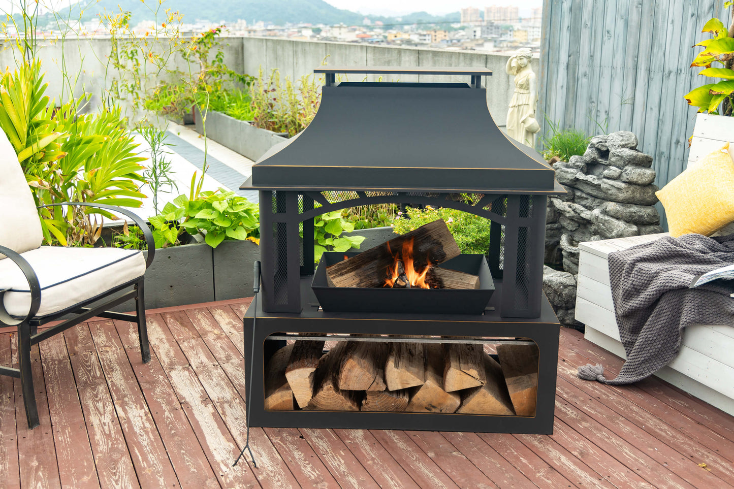 40'' Outdoor Wood-burning Fireplace