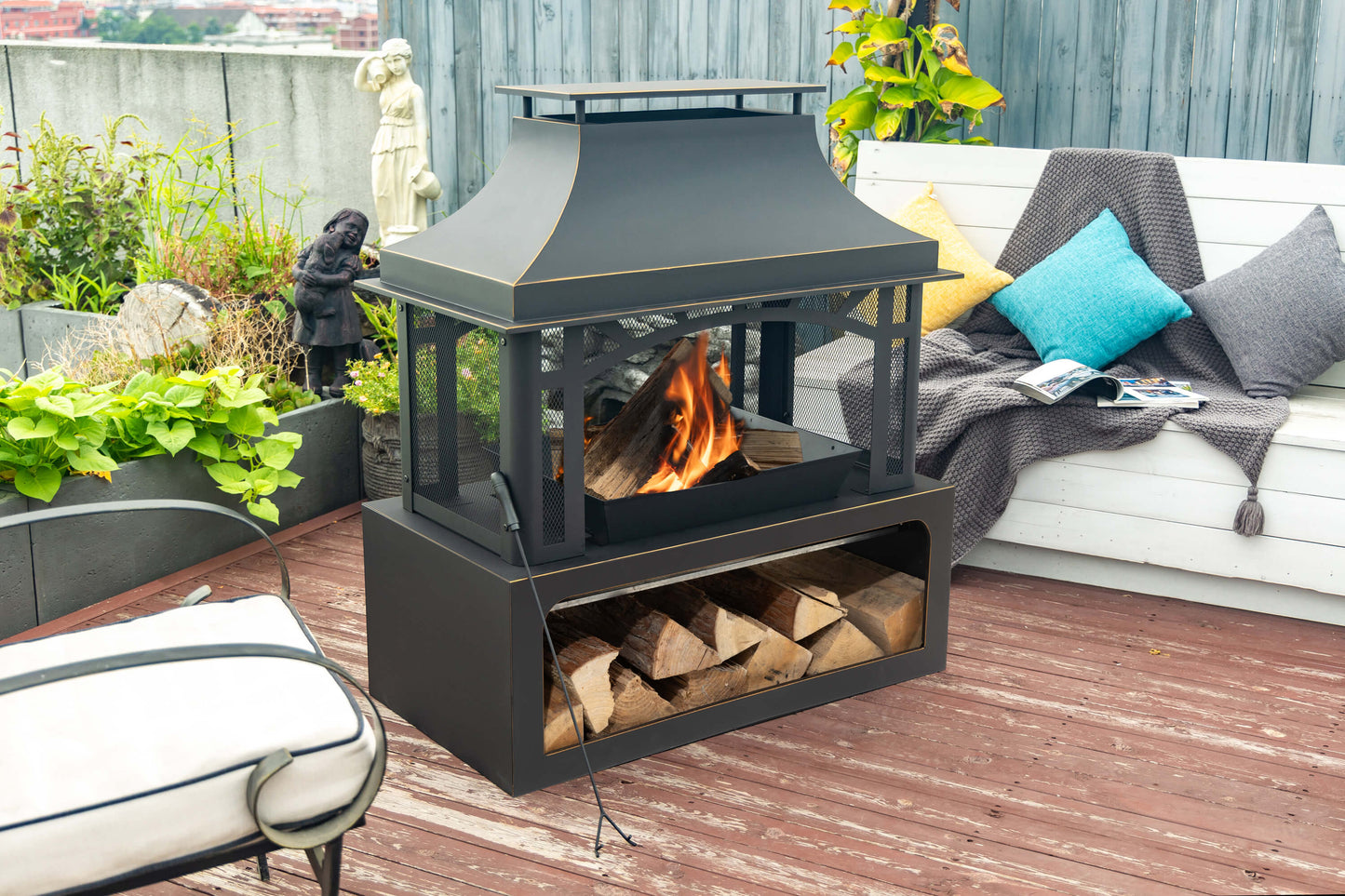 40'' Outdoor Wood-burning Fireplace