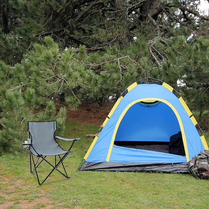 Portable Folding Grey Camping Chair, Large