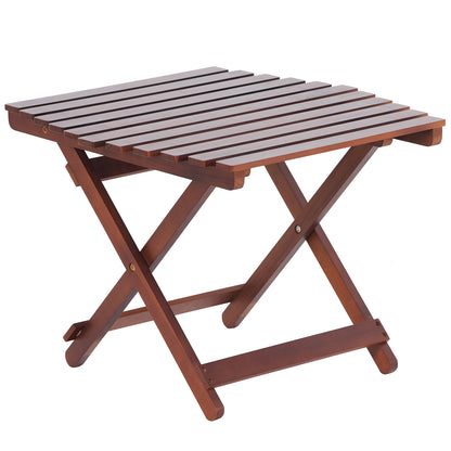 Pine Wood Folding Table, no assembly required (Square-Brown)