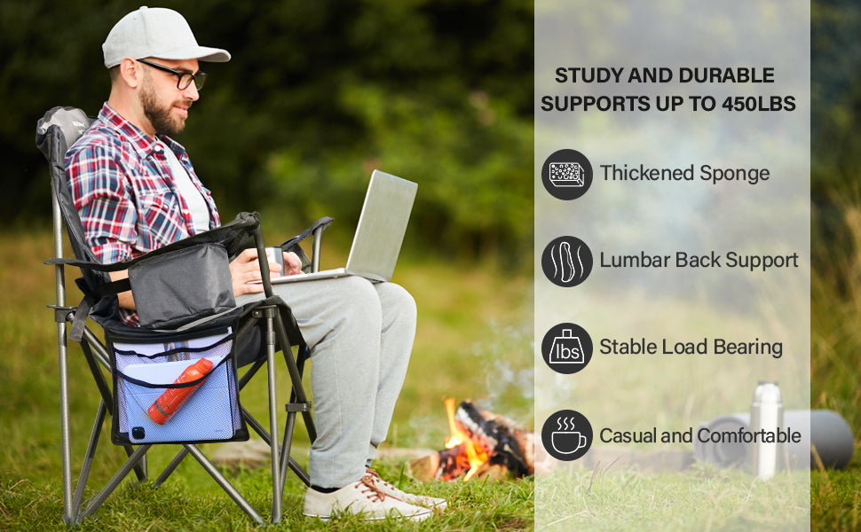 Lumbar support camping online chair