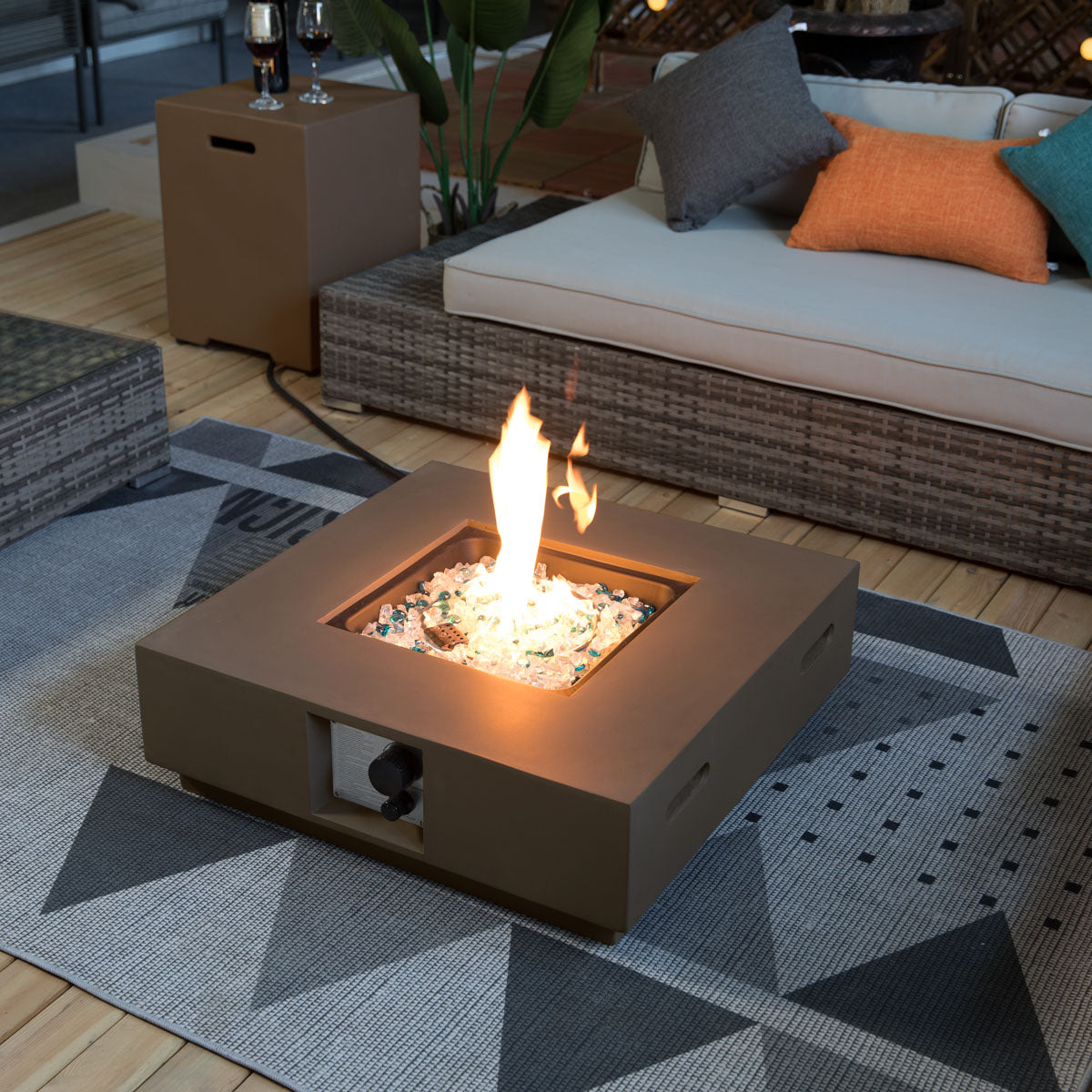 Berkshire outdoor modern concrete deals propane fire pit table