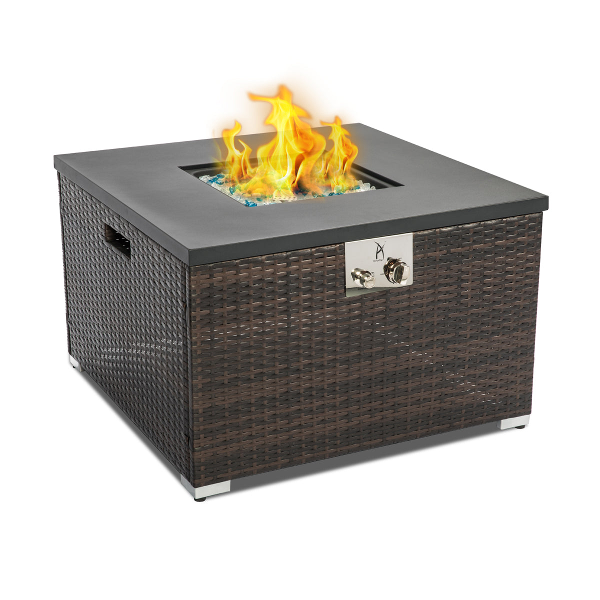 AJ Enjoy 32'' Square Wicker Propane/Natural Gas Fire Pit Table – AJ-Enjoy